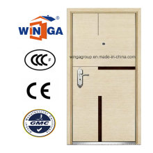 Competitive Luxury MDF Veneer Steel -Wood Armored Door (W-A8)